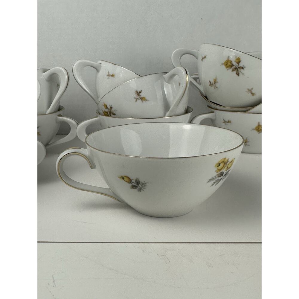 Sango Cotillion Yellow Rose Gold Trim Tea Cup MCM